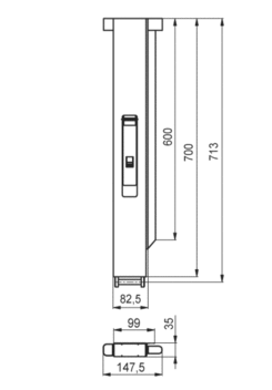 Rear pillar AluGrip 600 right anod.