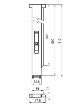 Rear pillar AluGrip 700 right anod.