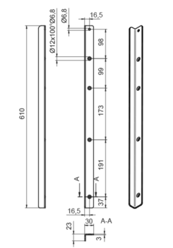 Zakończenie słupka 610mm L CS Variomaste