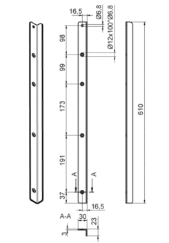 Zakończenie słupka 610mm P CS Variomaste