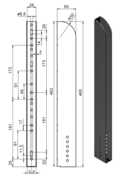 Zakończenie słupka CS VarioMaster 465mm