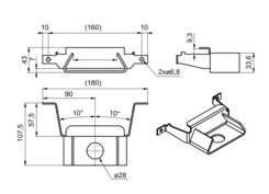 Halter Planenrohr 35mm für Prof.U90 hint