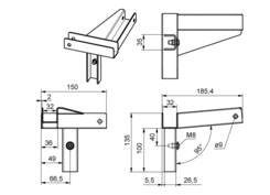 Mounting set UNI KIMAX RL, bended roof