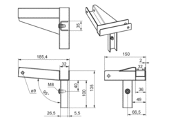 Mounting set UNI KIMAX RR, bended roof