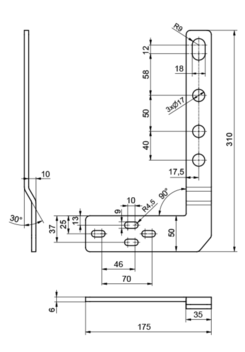 Holder of tensioner straight L