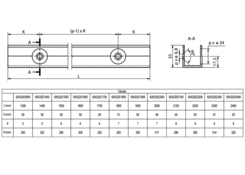 rear flange 1500mm for rivet, anodised