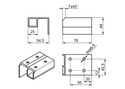 Edging profile Al portal 90/140 anod