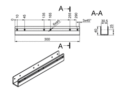 U joint of bended roof, bottom