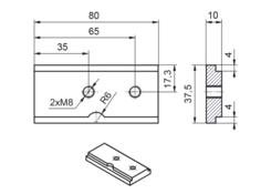 screwthread plate M8 AL for 62AM00S000