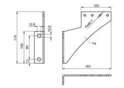 Osłona L do poprzeczki tylnej 80x35 FIX