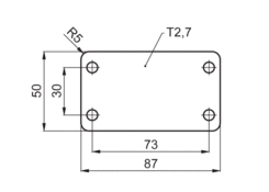 Plättchen für Plannenrohr 87x50mm