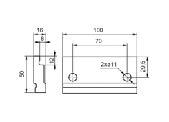 Front end holding 100x50 mm AL