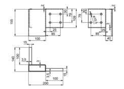 Corner joint FL RR 100x40 RAL7040