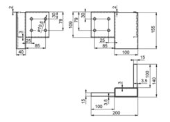 Eckverbinder VR/HL 100x40, RAL7040