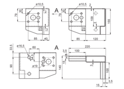 Eckverbinder 120x40x3 VR Stirn, RAL