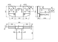 Corner middle UNI 120x40x5