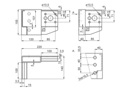 Eckverbinder VR/HL 120x40x5 UNI, RAL7040