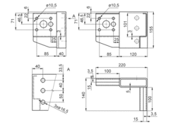 Eckverbinder VL/HR 120x40x5, RAL7040