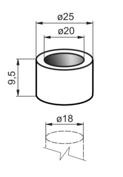 Distanzrohr o18x9,5mm niro
