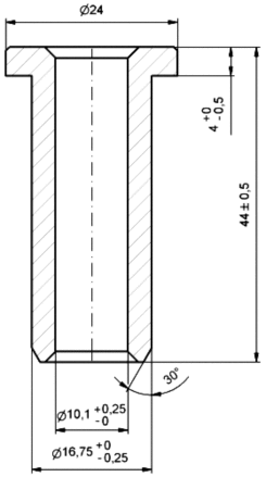 Tulejka zawiasu o10mm, pod słupek GT