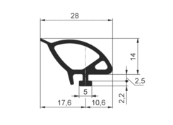 Dichtung 14x28 ALU Türen