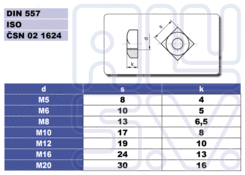 Matice M8 4HR DIN 557 Zn