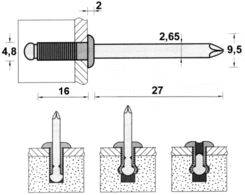 Blindniet 4,8x18mm für Holz, Al