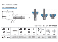 Nit trh. 6,5x22,5 MONOBOLT St/St zap.