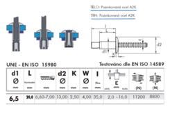 Nýt trh. 6.5x19.3 MONOBOLT St/St