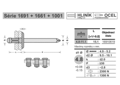 Spring rivet AVEX 4,8x15,1 Al/St