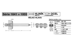 Blind rivet 4.8x20.2 large head Al/St