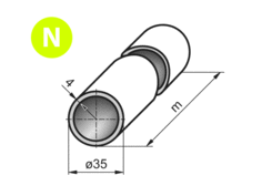 Tube profile o35x4mm, al