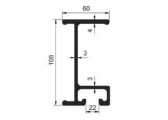 Profil priečny 108 mm al