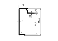 Frame profile 90mm, AlMgSi0,7 al