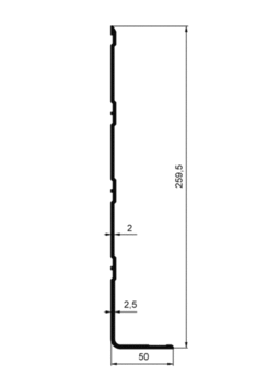 Protection profile L260x50mm, al