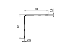 Profil zewn.L 80x80, al