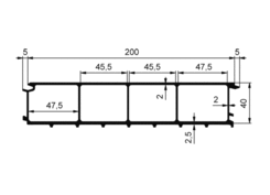 Floor profile 200x40, Aluminium