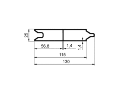 Side profile 115mm for CS, al