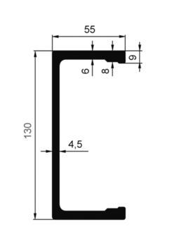 Frame profile 130mm al