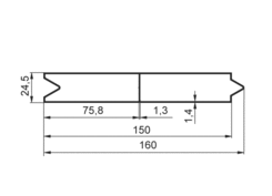 Einsteckprofil V 150mm für CS scharf, A