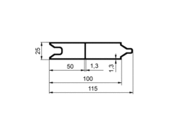 Einsteckprofil V 100mm für CS, Al