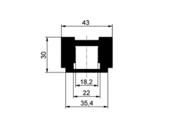 Kupplungsprofil UNI, Al 43x30mm