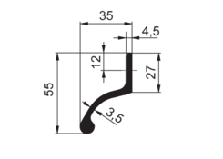 Frame profile CS 55x35mm, Al