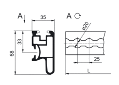 Frame profile ALU with Airline