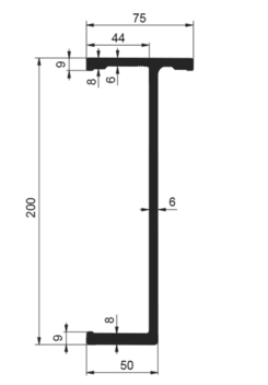 Profile T200 for underframe 7,5t