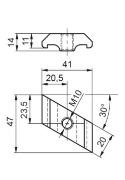 Klemme Palcom M10/20mm, Al