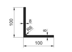 L 100x100x8mm al, R6