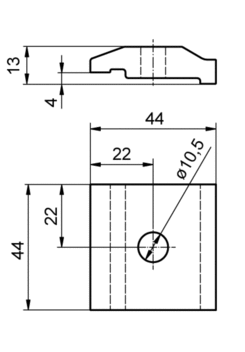 Klemme Palcom 13x44x44mm, Al