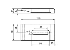 Zworka ramy aluminiowa 103x14 mm