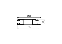 Bottom profile Eurolock sealing100mm, Al